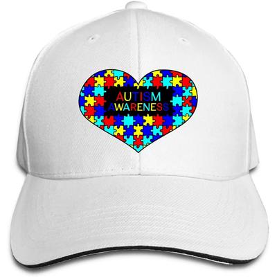 Unisex Love Heart Autism Awareness Baseball Cap Adjustable Hat Sandwich Cap Hip Hop Hats