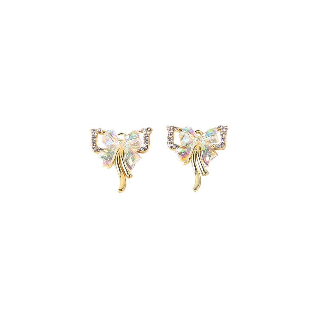 Fairy Gold Bow & Star Rose Flower Pendant for DIY Beading