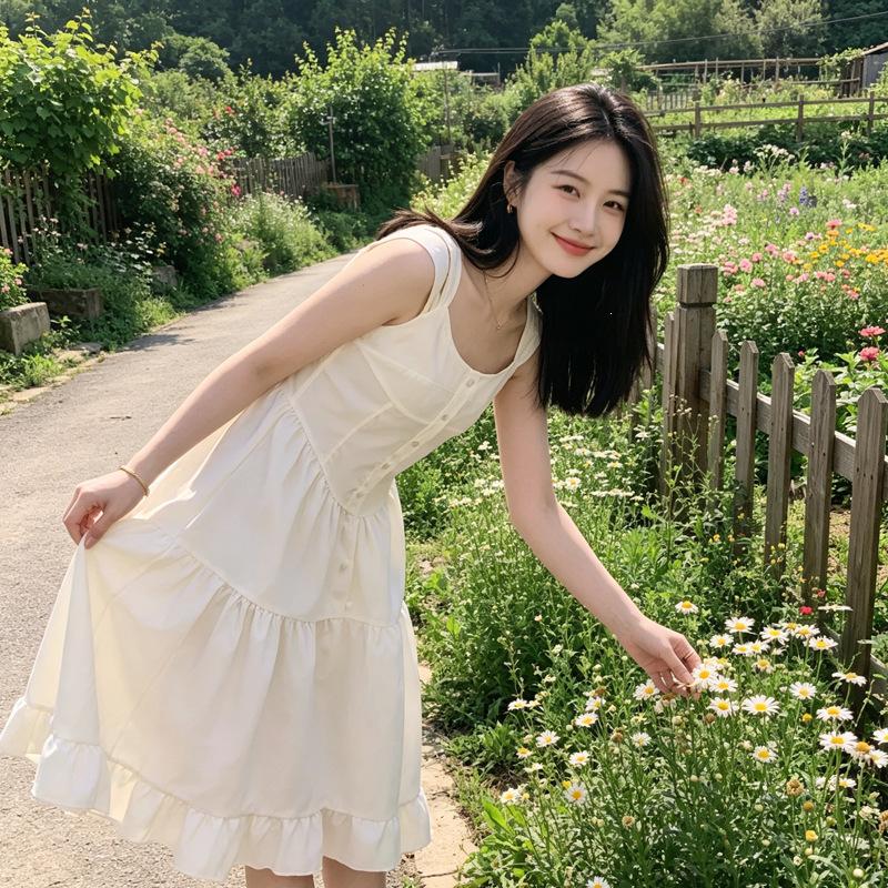 French temperament dopamine sweet wind sleeveless suspender dress women's new seaside vacation beautiful skirt