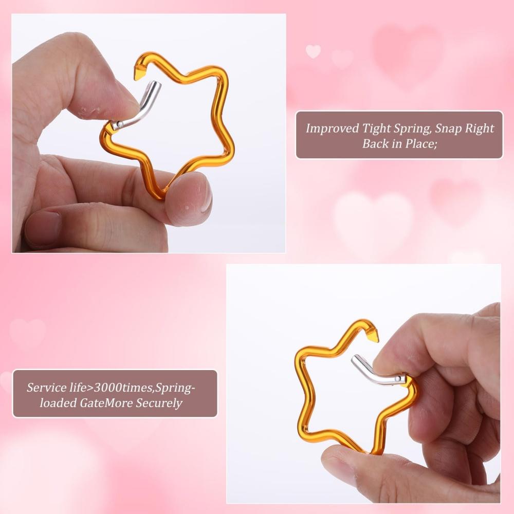 3/1Pcs Five-pointed Star Shaped Aluminum Carabiner Spring Lockin Key Chain Clip Backpack Camping Hiking Bottle Hanging Buckle 4