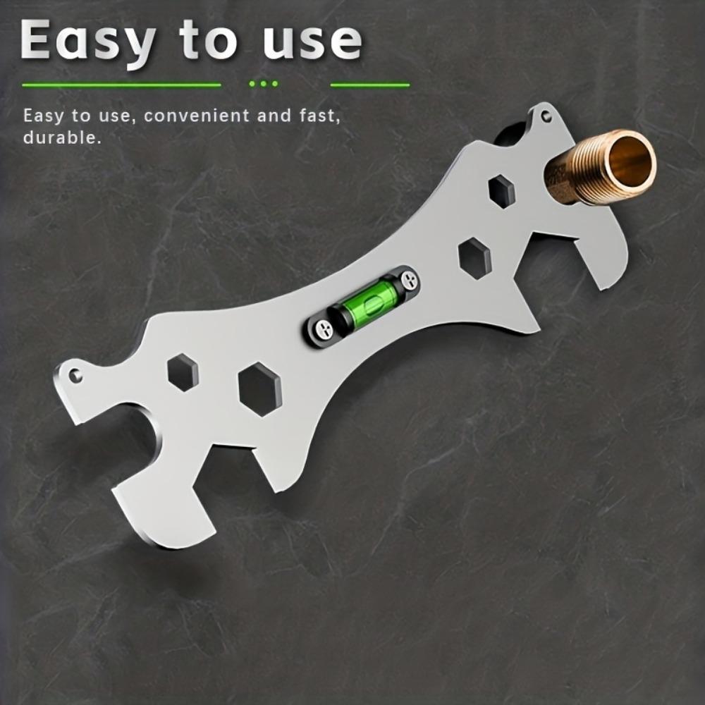 Steel Bathroom Multifunctional Stainless Wrench With Hexagonal Level Rustproof Thickened Design For Shower Installation Plumbing Tools