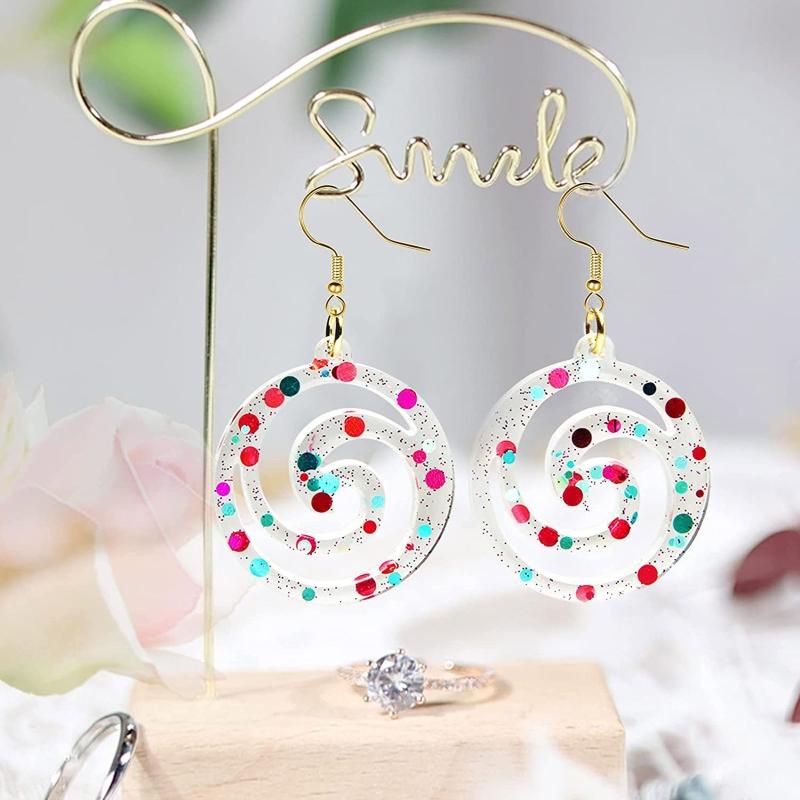 Various Shaped Earring Silicone Mold Set with Ear Hook Jump Rings Earplugs Suitable for Diy Craft Pendant Jewelry Making