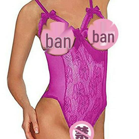 Sexy European & American Lingerie: Sheer Mesh Hollow-Out Bodysuit for Women