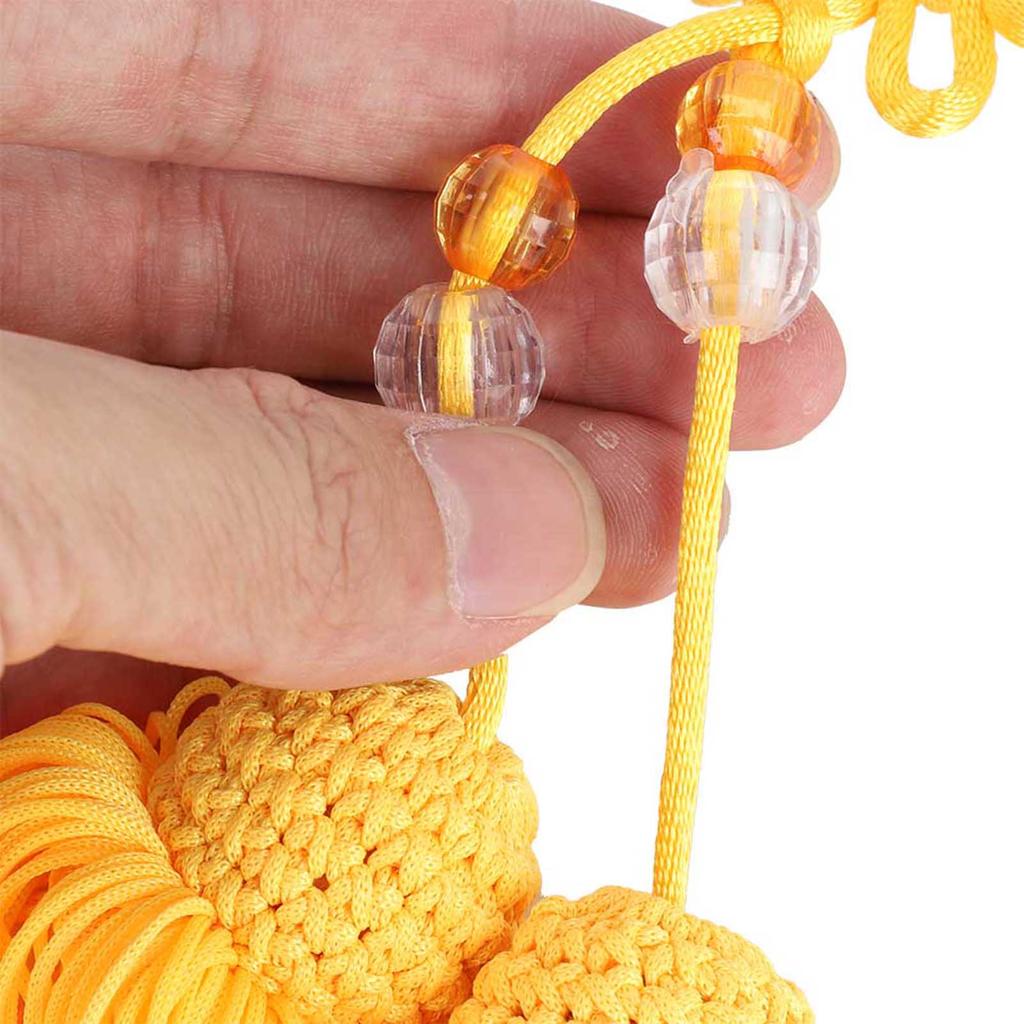 Chinese Martial Arts Kung Fu Taiji Sword Tassel Yellow Short Sword Tassel