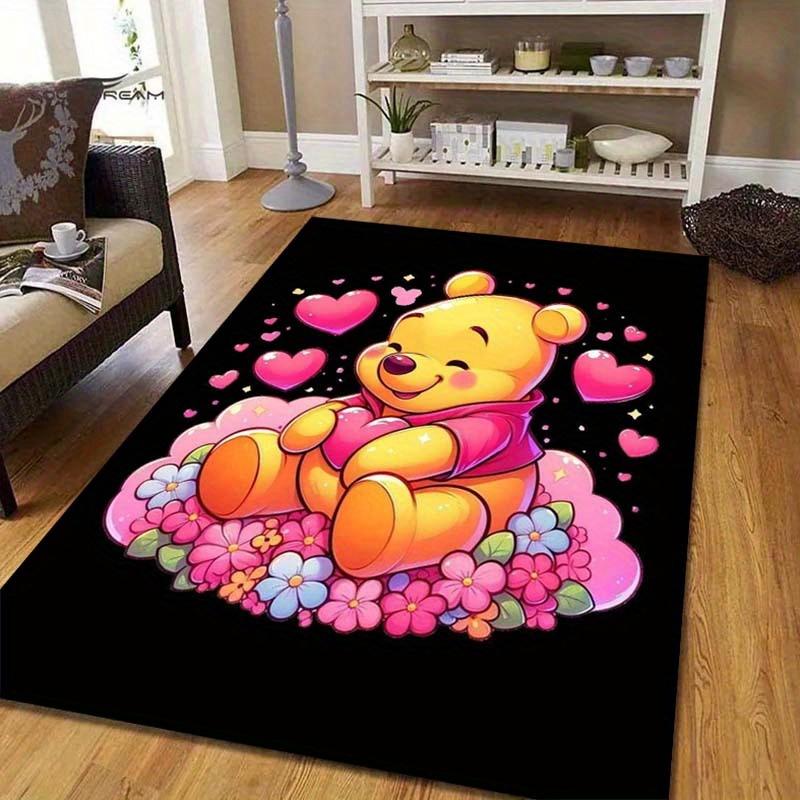 1pc Winnie The Pooh Pattern Area Rug Soft Flannel Floor Mat for Living Room,Office,Bedroom and Carpet