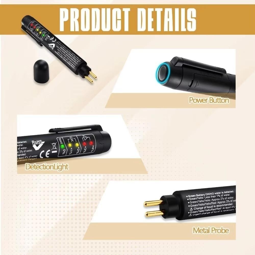 Calibrated for DOT3/4/5.1 Brake Fluid Tester Automotive Brake System Maintenance
