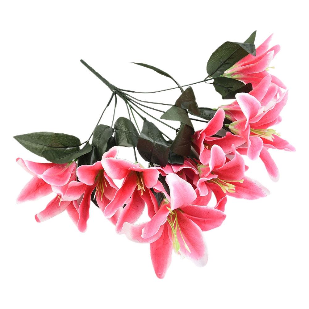 Exquisite 45cm Artificial Lillies 10 Head Flower Bunch Elegant Home Decor