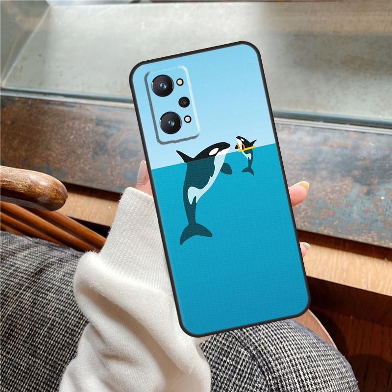 Whale Sharks Fish Case For Realme 11 12 13 14 Pro Plus C53 C55 C51 C25 C63 C61 C65 C67 C71 C75 GT6 GT7 15 Pro