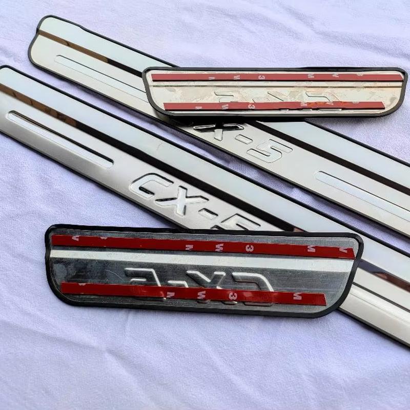 For Mazda CX5  Protector Scuff Plate Guards Car Stainless Door Sill Threshold Pedal Cover Trim Interior Accessories 2024
