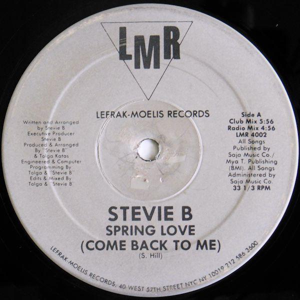 

12inch Record STEVIE B Spring Love Come Back To Me LMR4002 LMR 1988 US Dance Electronica Used