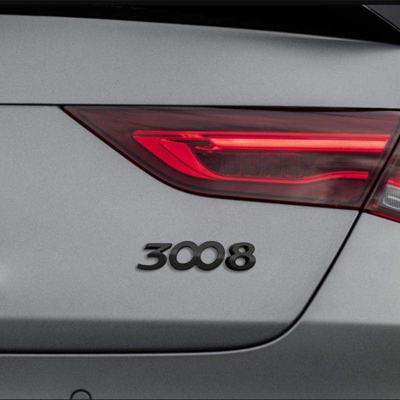 VZQR9 3D Błyszczący Czarny Chrom Srebrny Metalowe Logo Emblemat Odznaka Naklejka Samochodowa dla Peugeot 3008 Akcesoria Samochodowe