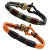 1 Pcs Cool Retro Leather Bracelet Punk Style Multi-Layers Bracelets for Teenage Boys Bronze Bracelet
