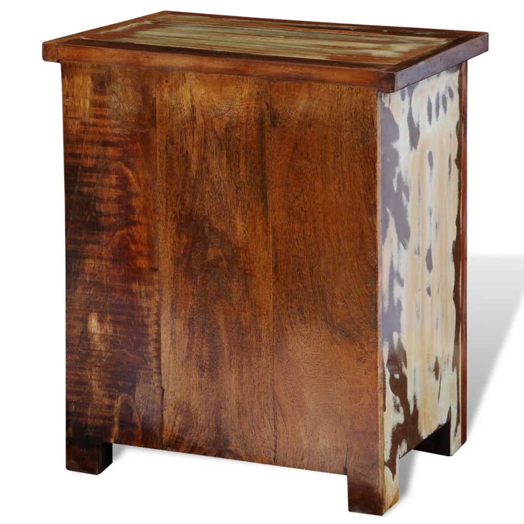 Nightstand with 2 Drawers Reclaimed Solid Wood