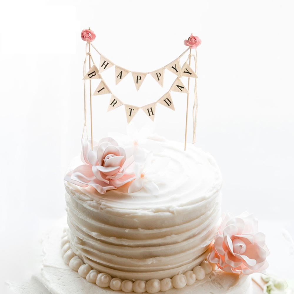 Cupcake Cake Flag Bunting Pennant Happy Birthday Banner Party Supplies Cake Decoration Cake Topper