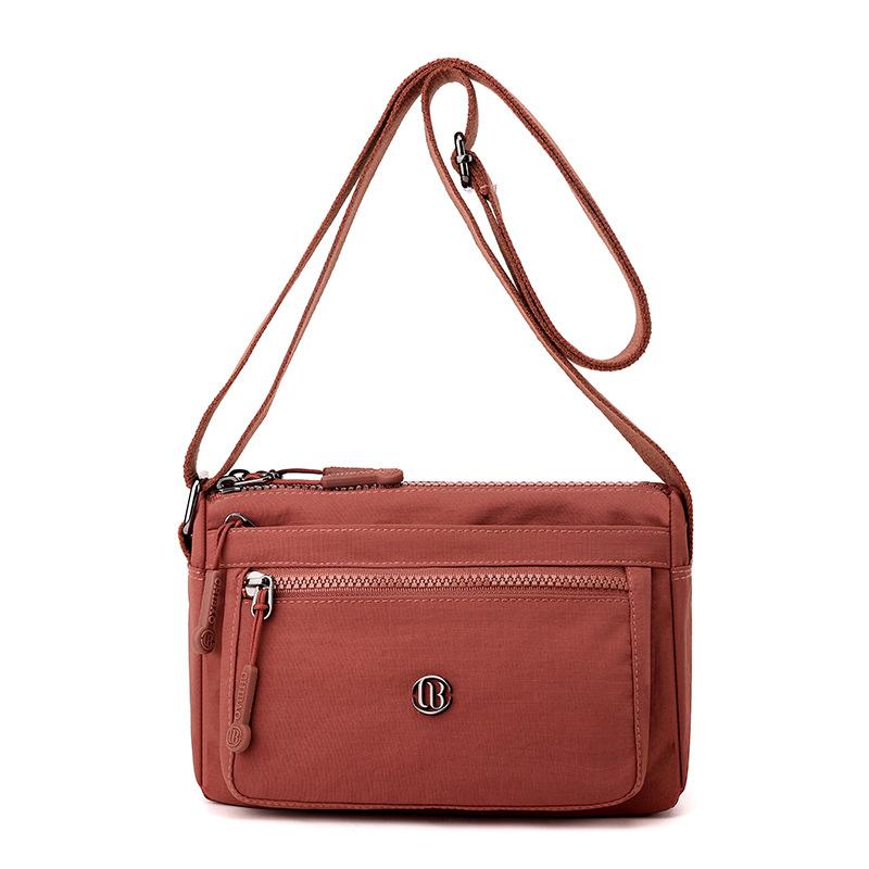 Lightweight multi-layer simple messenger bag women's new versatile commuter shoulder bag nylon casual hand carry small square bag