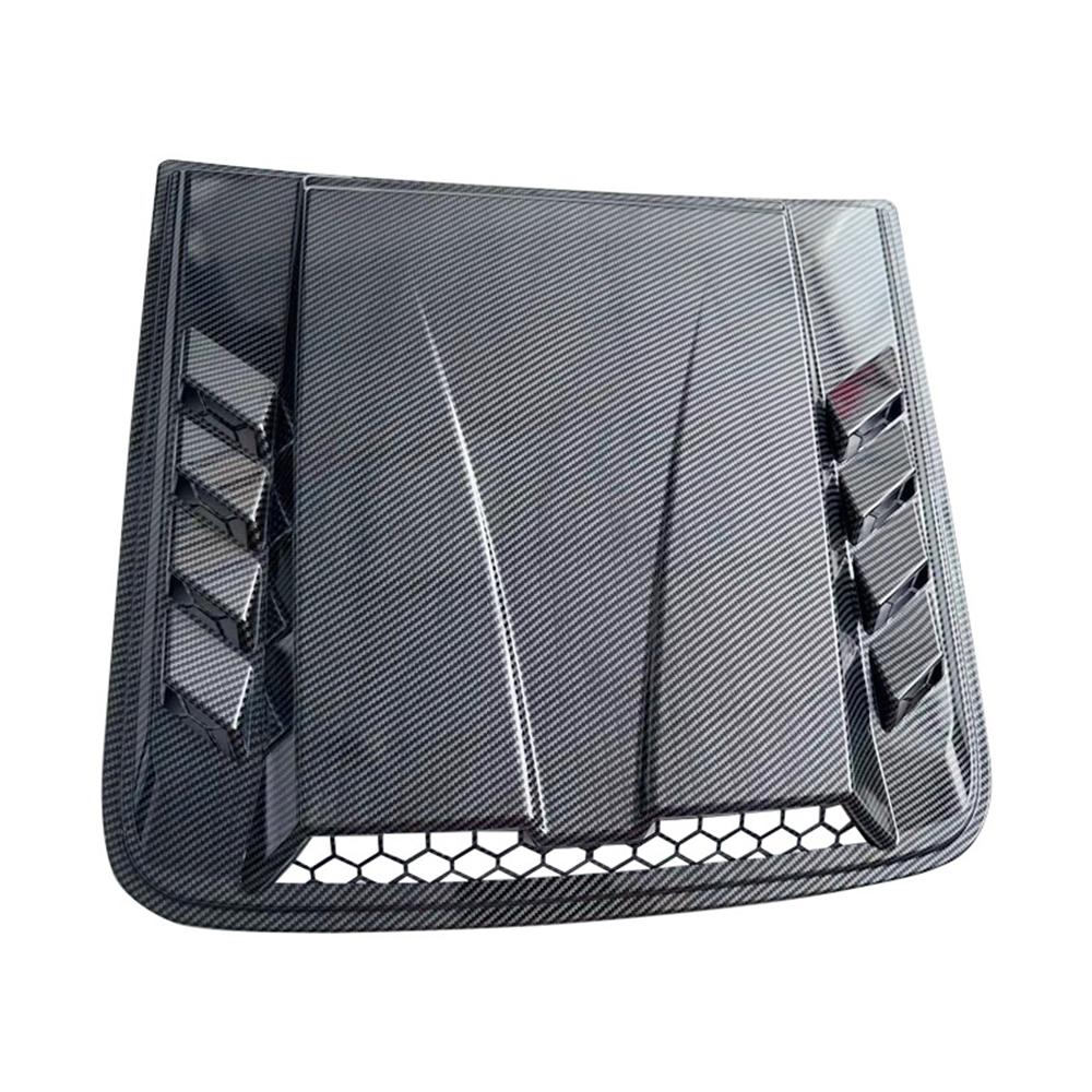 Exterior Hood Vent Scoop Cover Air Intake Grille Inlet Trim Carbon Fiber Look