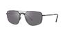 RB3666 Mirror Gradient Gray 56mm Ray-Ban Men's Sunglasses, Black/Grey Poles,