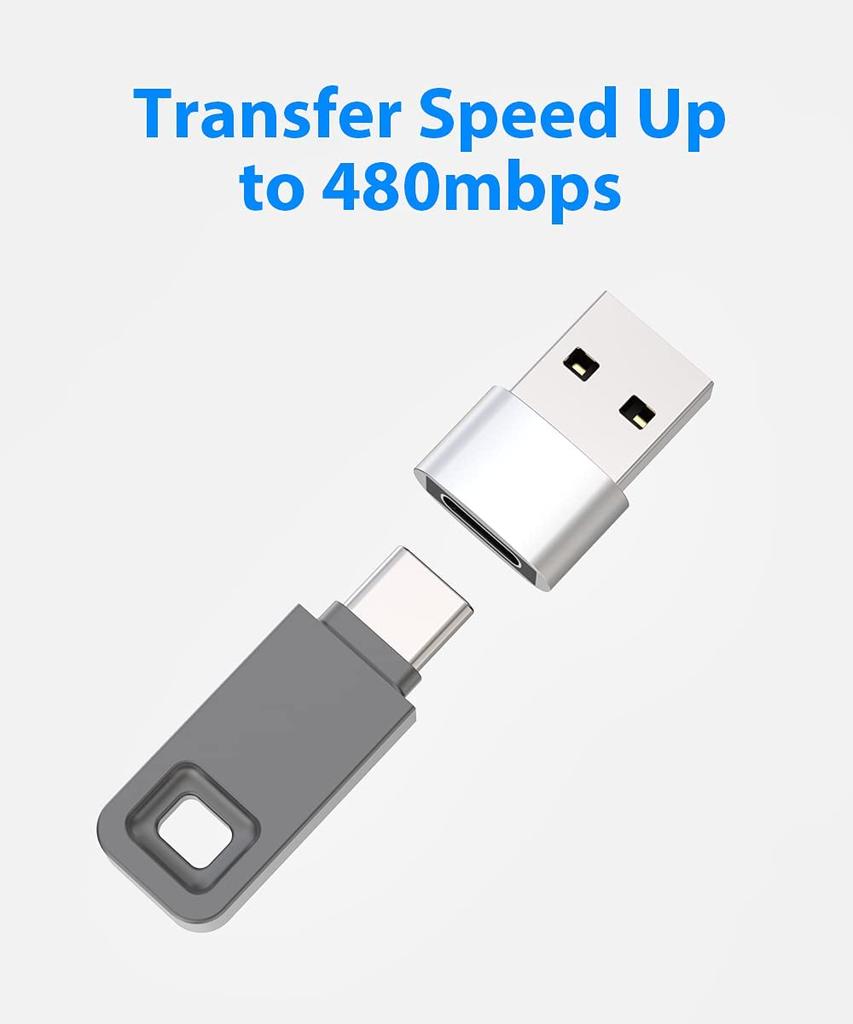 USB Type-C Adapter USB 2.0 Male to Type C Female Adapter Type C Converter for Charging Data Transfer USB C Adapter for Samsung