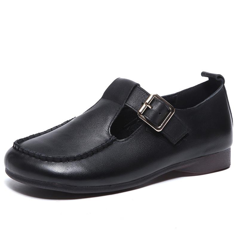 Fashion GKTINOO 100% Genuine Leather Shoes Woman Flat Shoes Loafers Large Size 43 Spring Autumn Shoes Comfort Soft Sole Flats Shoes