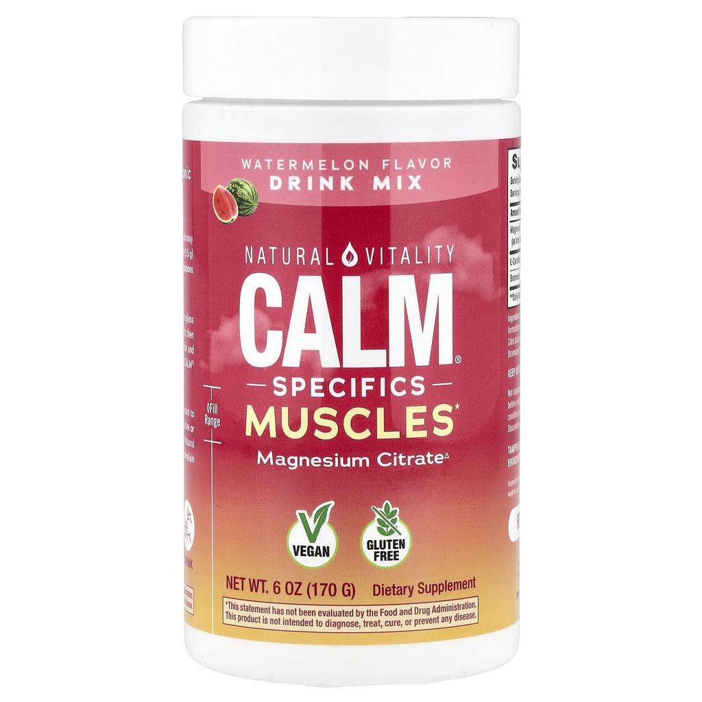 Natural Vitality CALM® Specifics Muscles, Magnesium Citrate Drink Mix, Watermelon, 6 Oz (170 G)