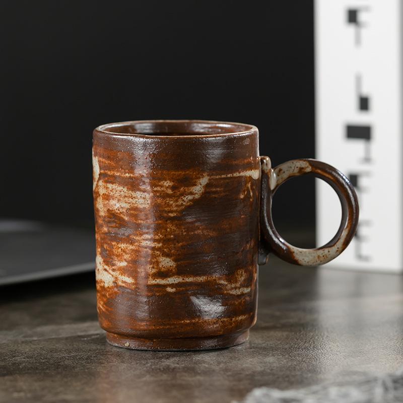 Coarse pottery coffee cup creative handmade retro mug water cup ceramic niche design sense concentrated afternoon teacup 160ml