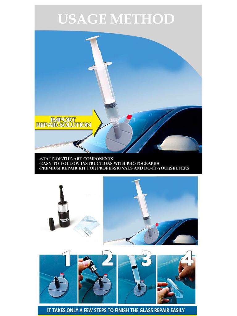 Temu Car Glass Repair Kit - DIY Hot-Selling Quick Fix Tool Set