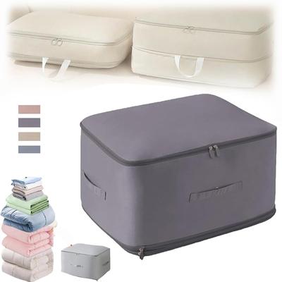 Space Saving Self Compression Organizer Heavy Duty Moving Bas Collapsible Storage Tote With Zipper For Comforter Blanket Bedding