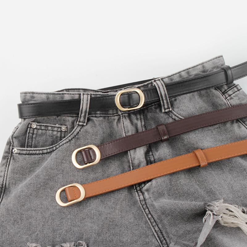 Women's American Retro Summer Black Leather Belt | Simple, Versatile, Trendy, Holeless Design