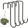4 Heavy-Duty Black Fence Hooks for Hanging Plants, Bird Feeders & Lanterns – Indoor/Outdoor Use