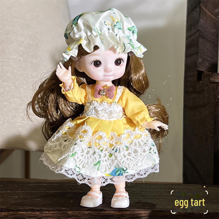 

8-дюймовий набір для ляльки принцеси BJD і набір макіяжу - ідеальний подарунок на день народження для дівчат Egg Tart; Naked baby