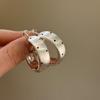 Geometric Circular Polka Hoop Earrings For Women Simple Temperament Metal Hoop Earrings Party Accessory Gift