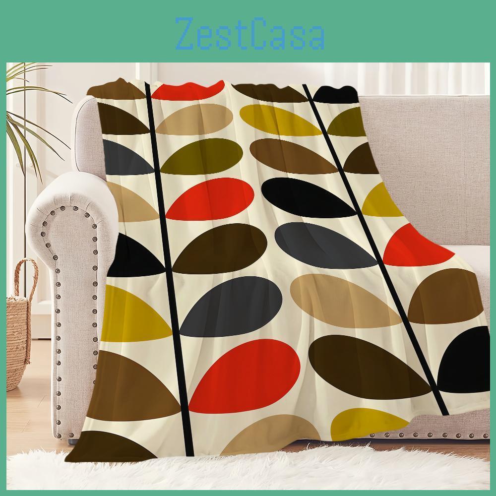 Art Modern Pattern Leaves Fashion Home Flannel Warm Comfort Soft Plush Blanket For Sofa Living Room Office Bedroom Travel Gift