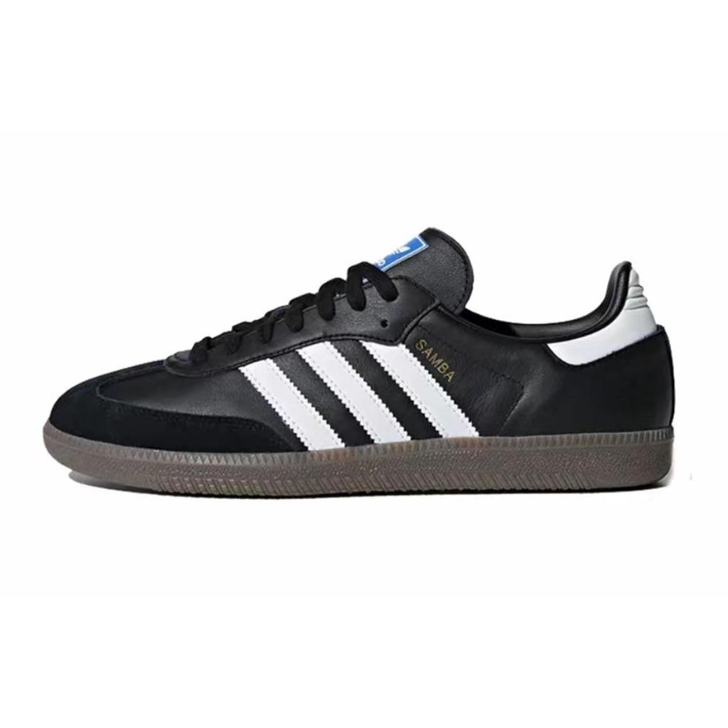 Adidas Originals SAMBA OG Slip Resistant Slip Resistant Low Top Skateboard Shoes Unisex Black Yellow B75807(Team191-)