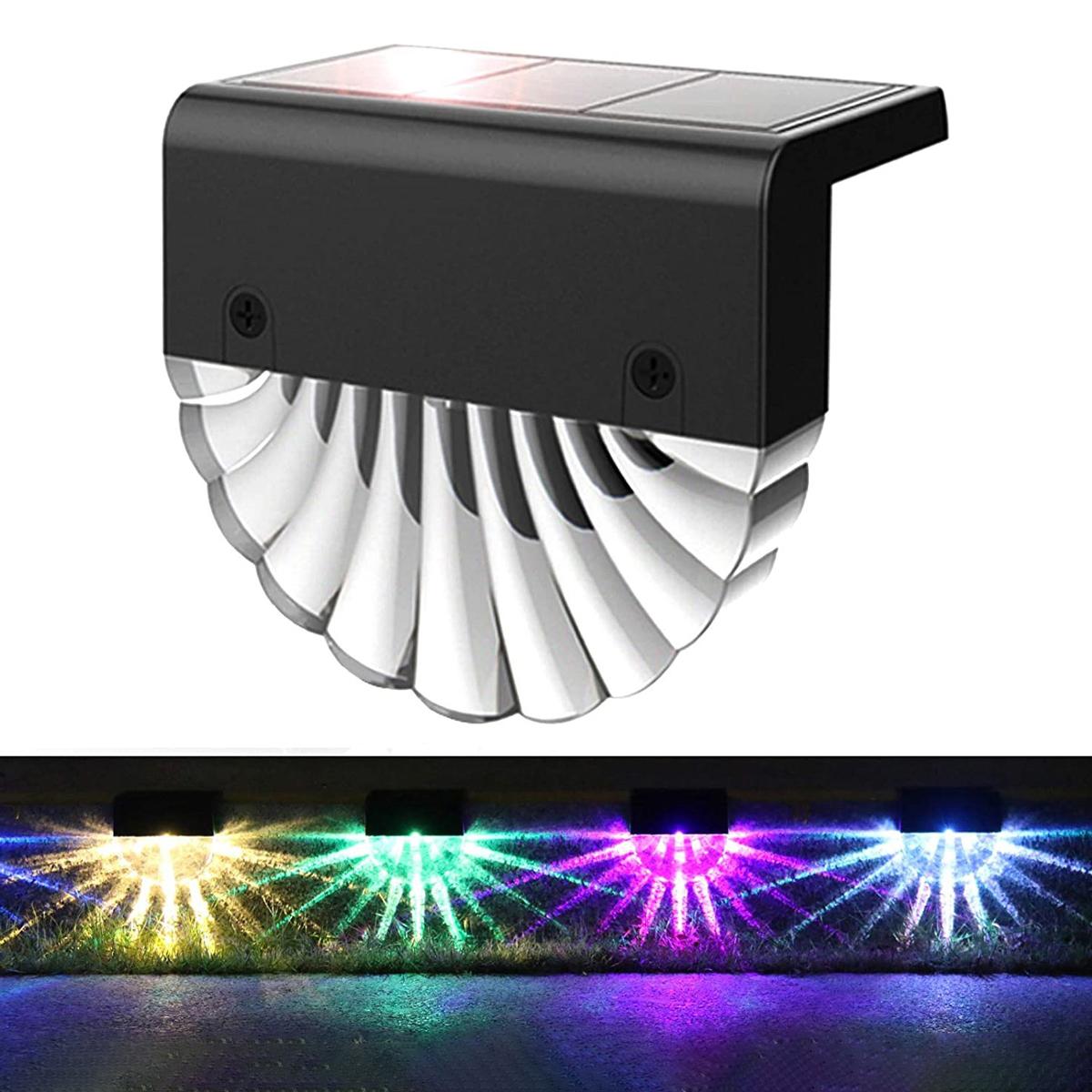 

Солнечные светильники для ограждения, водонепроницаемые, цветные, сияющие и теплые белые, акриловые, светодиодные, работающие на энергии, для палубы, для патио, двора, декоративные лампы