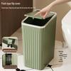 Slim Press-Top Bathroom Trash Can with Lid