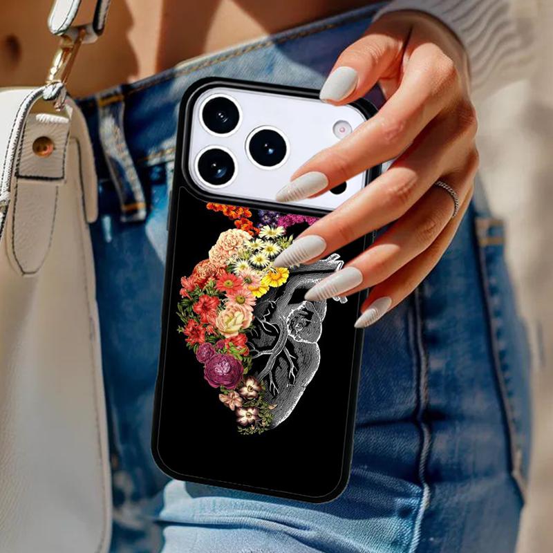Vintage Anatomy Heart Cardiac Brain Nurse Phone Case For iPhone 17 Air 14 15 13 12 Max Cover For Apple 16e 11 Pro Max Plus Coque