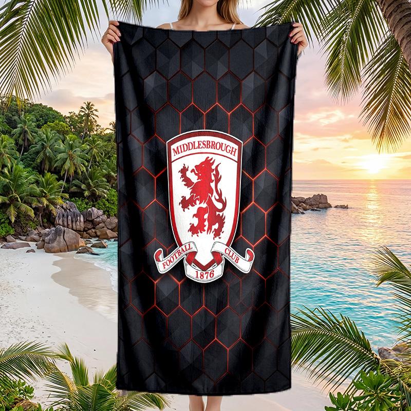 Stampa Middlesbrough FC Asciugamano da Spiaggia Quick Dry Microfibra Assorbente Portatile da Viaggio Asciugamano per Nuoto