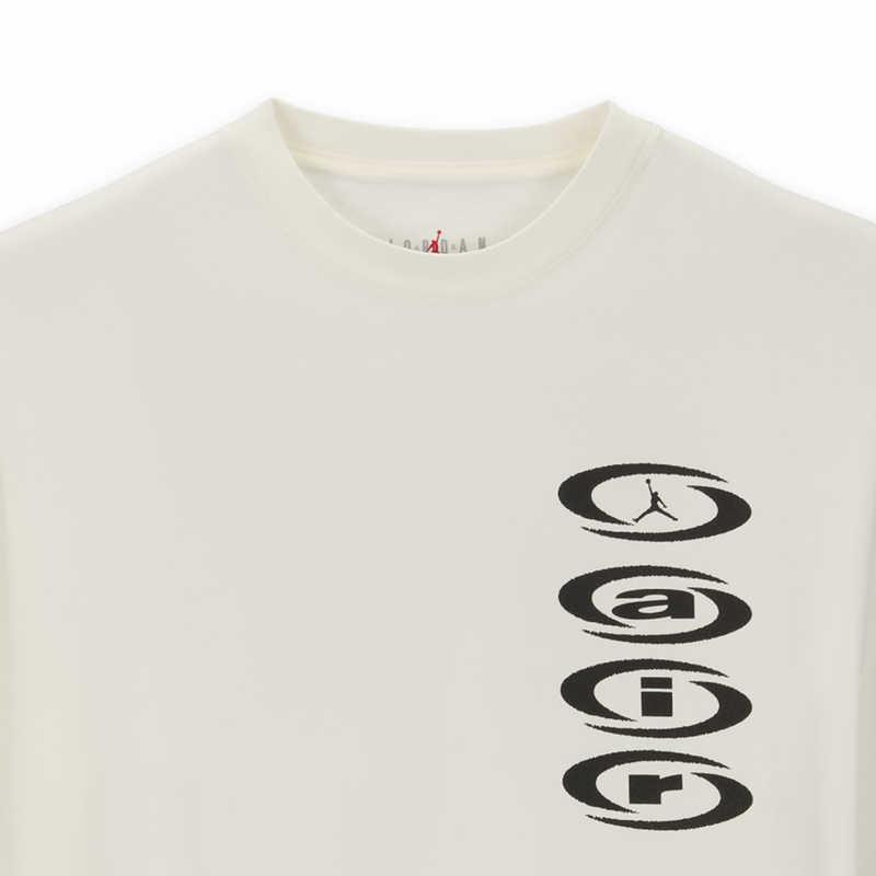 Jordan X Travis Scott Collaboration Comfortable Crew Neck Pullover Short Sleeve T-Shirt Men Tops Beige DZ5515-133