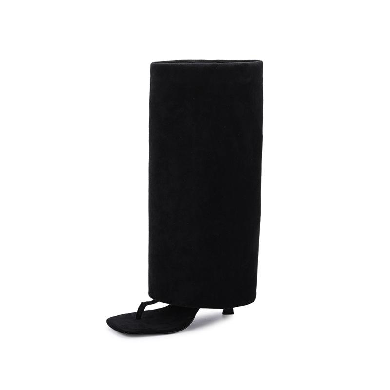 New High-Heeled Trouser Boots Toe Cool Boots Long Boots Women S Summer Thin High Boots Hollow Knight Boots 34 чёрный