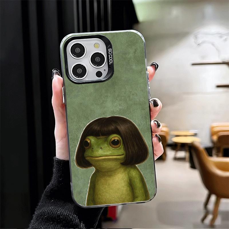 Cute Cartoon Frog Soft Phone Case for iPhone 15 16 17 Pro Max 17Air 16E 14 Plus 13 12 Mini Shockproof Cover Back Shell