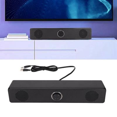 USB Powered Computer Speaker 3.5mm Input Soundbar Home Speaker Double Horns  TV Entertainment