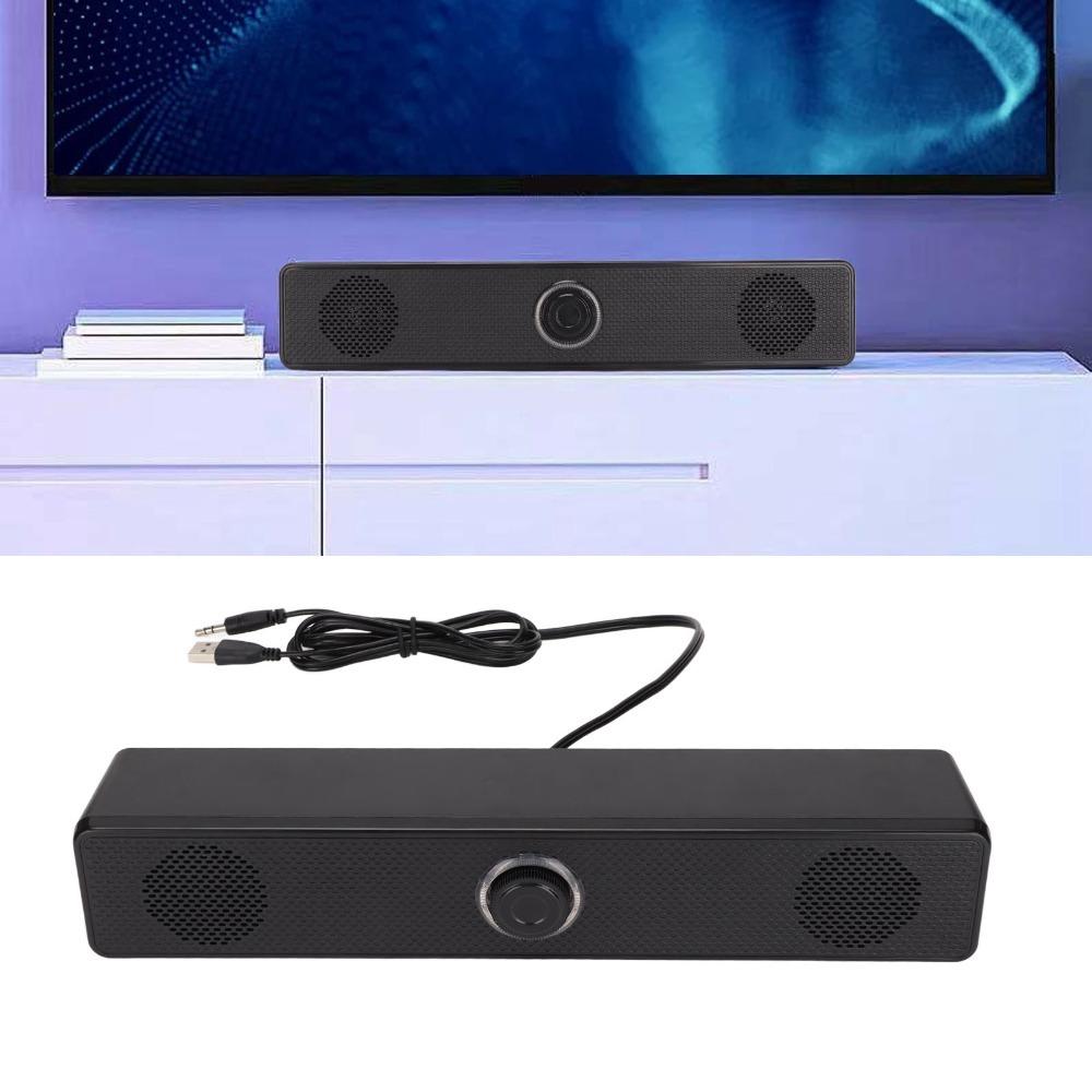 With Volume Control Computer Speaker USB Powered Soundbar Wired Connection  TV Entertainment