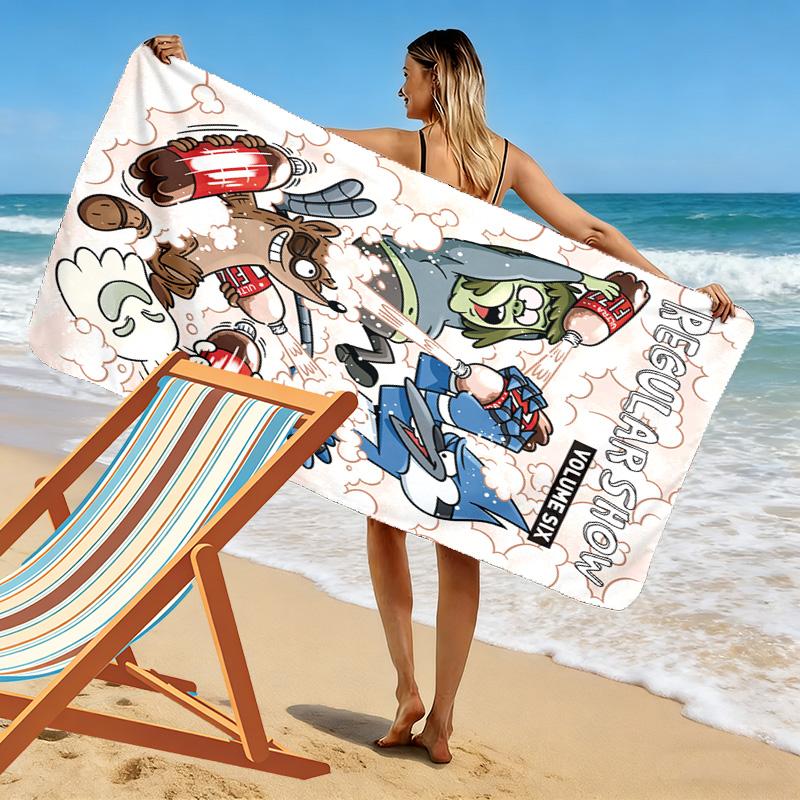 Qu-Xiu Regular 2D Flat Print Beach Towel, Large Soft Quick Dry Towel for Beach Camping SwimmingZSTJ0915341