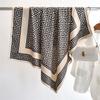 Fashion leopard print temperament scarf 91cm twill square scarf simple chain premium scarf versatile shawl autumn and winter headscarf