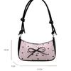 1Pcs New Fashionable And Versatile Texture Light Luxury Single Shoulder Small Square Bags Y2K Pink Bow Armpit Bag For Women