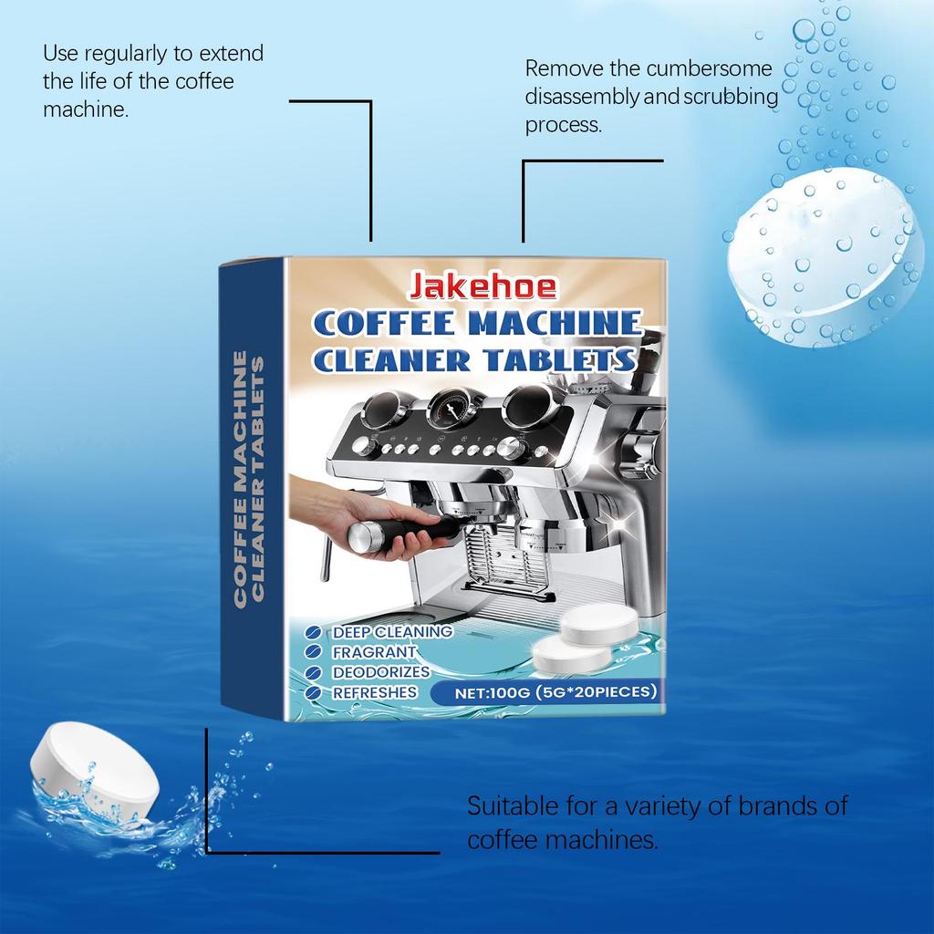 Kaffeemaschinen Entkalkungs- und Reinigungstabletten Schmutz- und Fettflecken reinigen Küchengeräte sauber halten Hygienische Brausetabletten