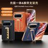 PuraXMax Phone Case With Rotating Wrist Strap Kickstand Leather Electroplating All-in-One Screen Protector