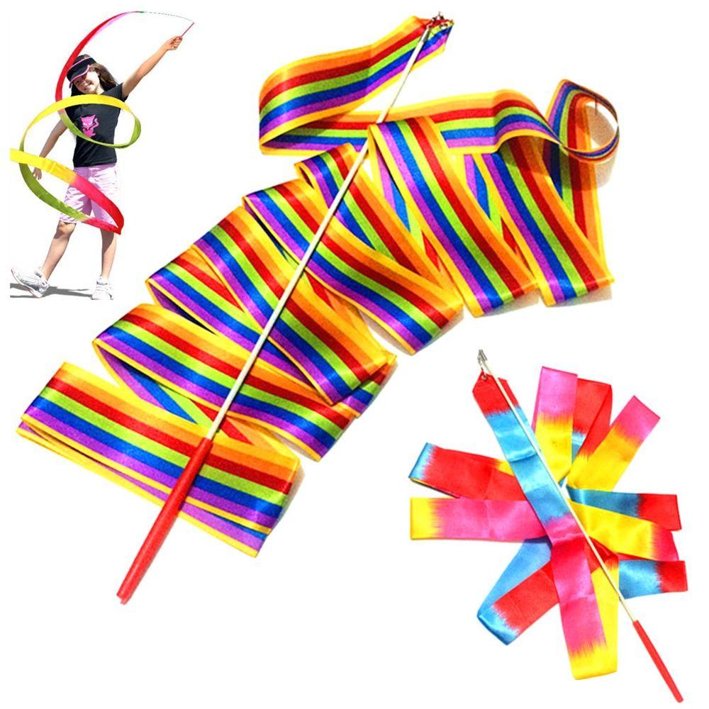 

4M Colorful Gymnastics Ribbons with Rod Children Dance Ribbon Artistic Gymnastics Ribbon Outdoor