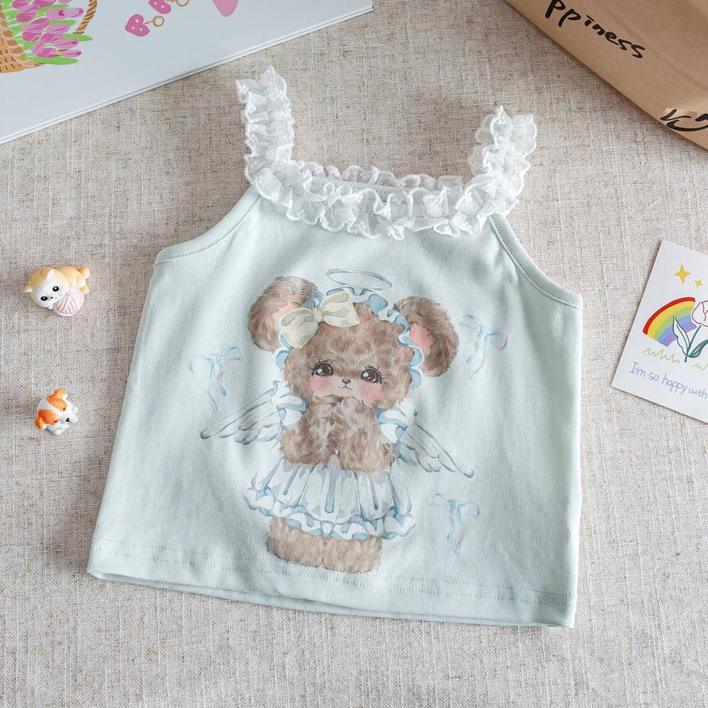 Girls Summer Cotton Camisole Thin Breathable Sleeveless Top Cute Baby Vest Undershirt For Little Kids