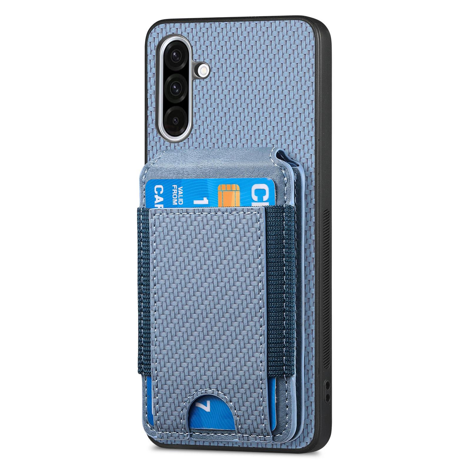 

For Samsung Galaxy A36 5G Case with Card Holder Kickstand Leather Back Cover Black